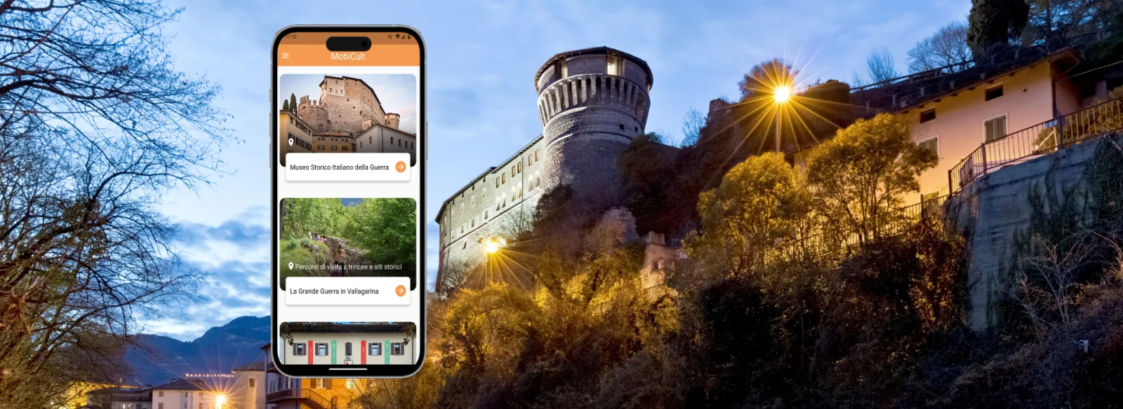 Schermate della Mobile Guide Suggesto per accompagnare la visita da smartphone